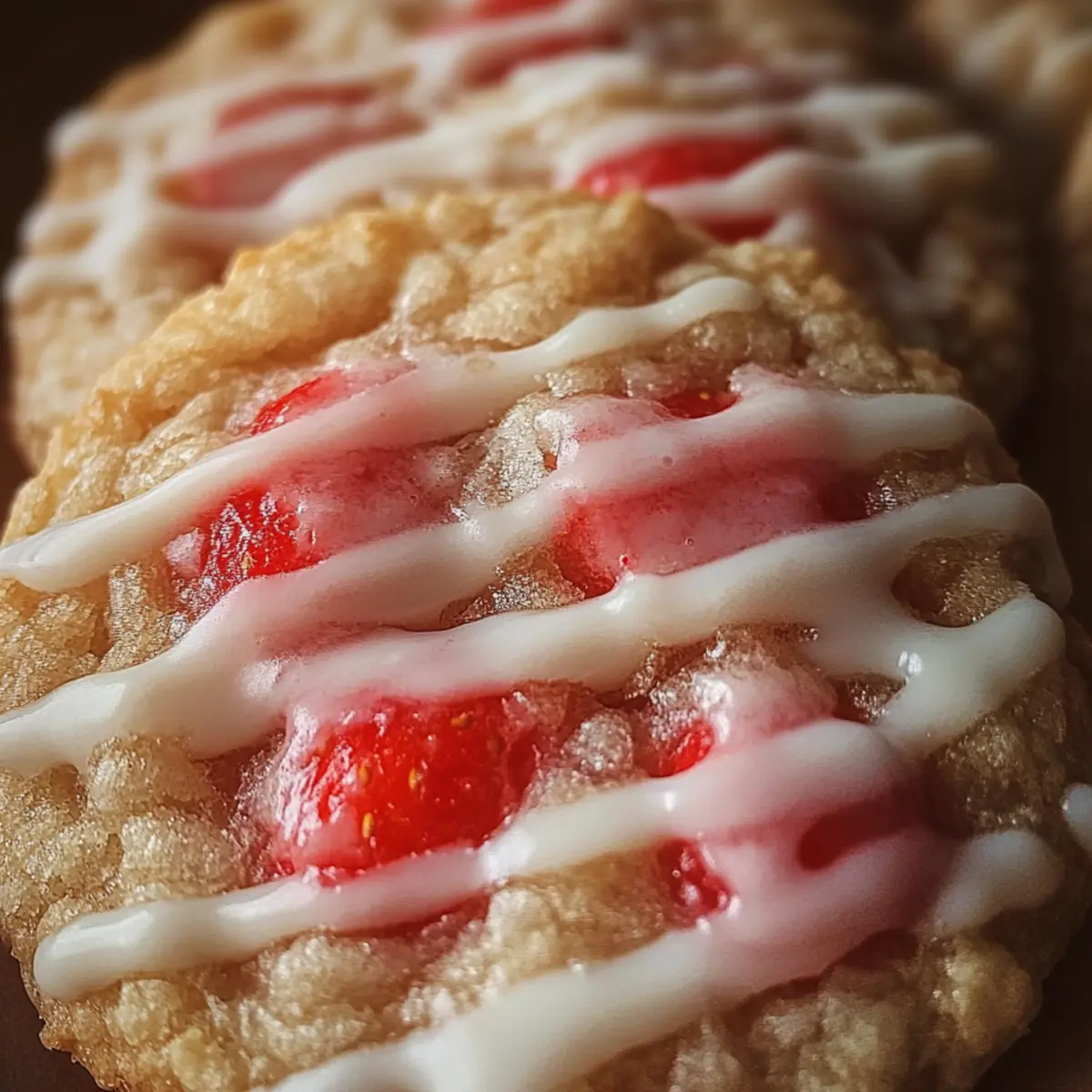 Strawberry Iced Oatmeal Cookies