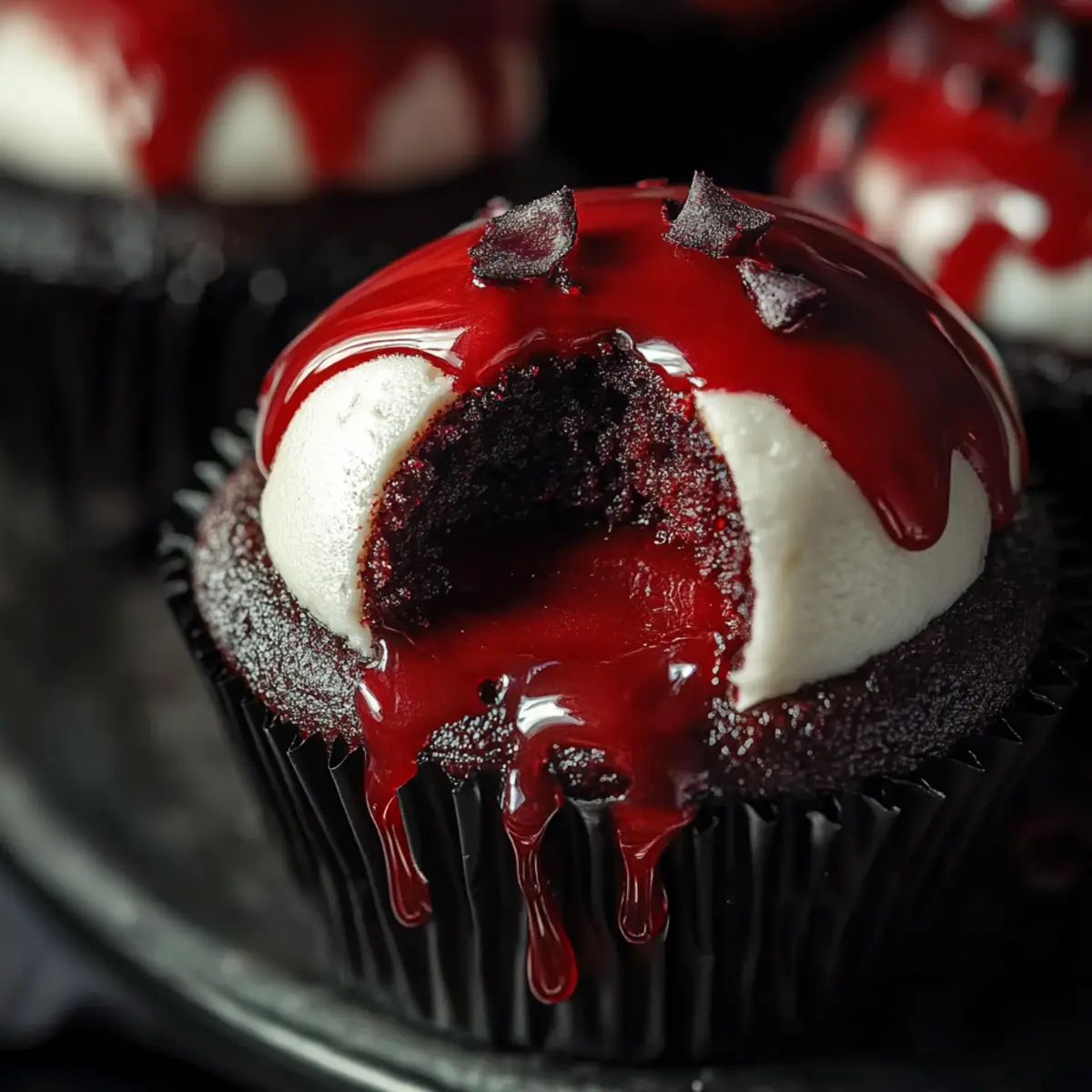 Vampire Bite Halloween Cupcakes