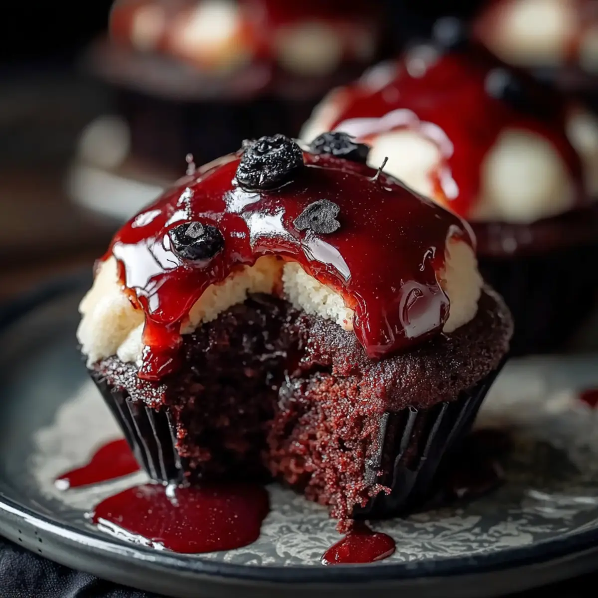 Vampire Bite Halloween Cupcakes