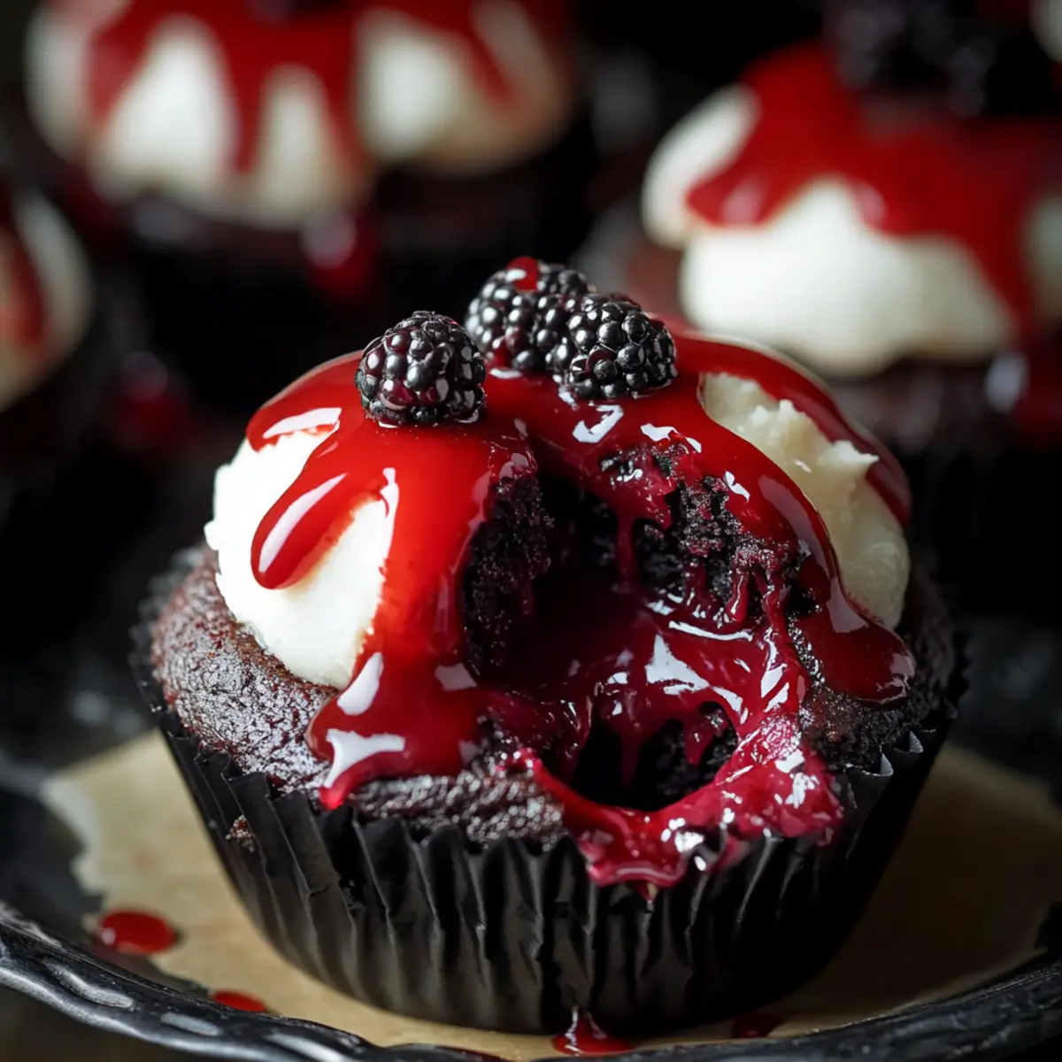 Vampire Bite Halloween Cupcakes