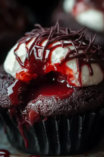 Vampire Bite Halloween Cupcakes