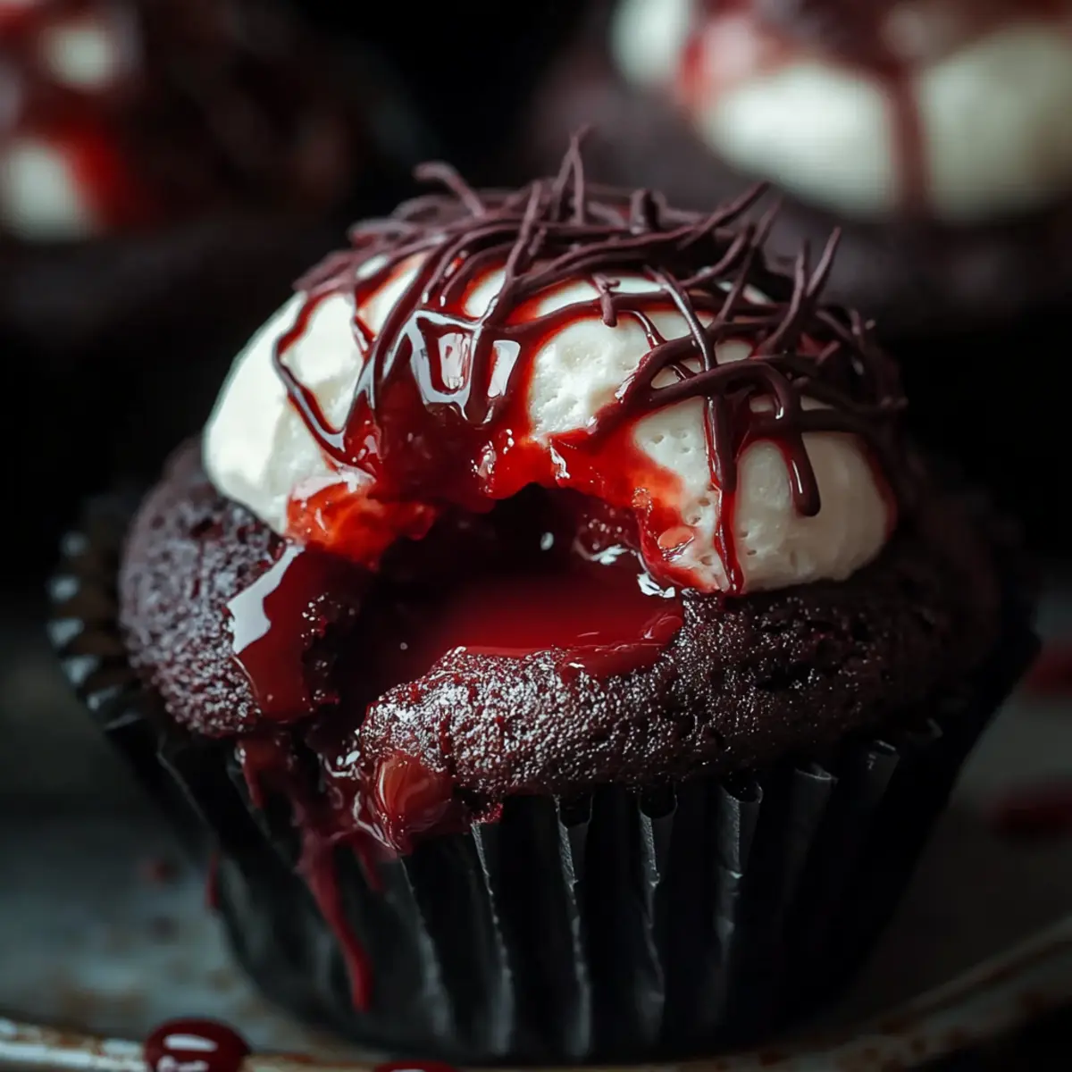 Vampire Bite Halloween Cupcakes