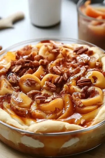 Caramel Apple Cinnamon Roll Dump Cake