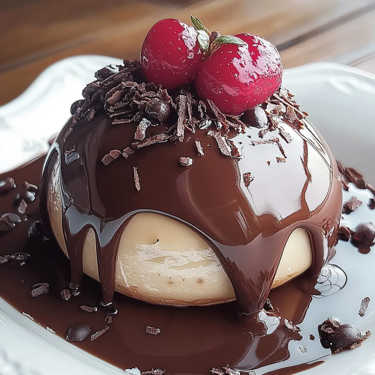 Chocolate Mousse Dome with Ganache Glaze