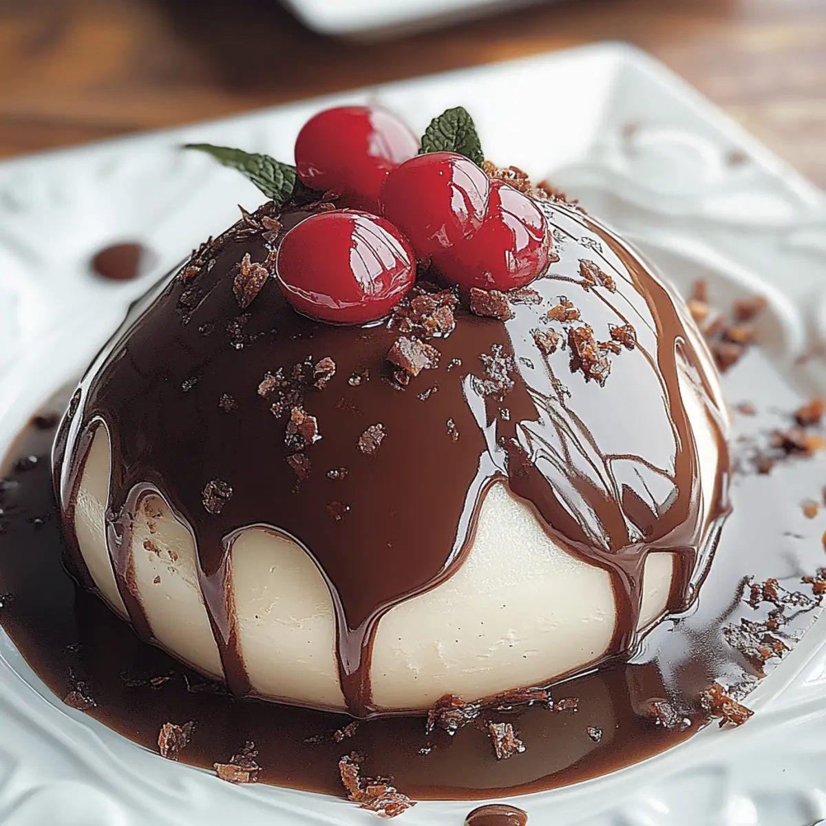 Chocolate Mousse Dome with Ganache Glaze