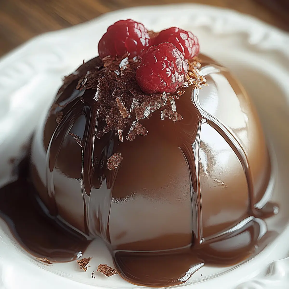 Chocolate Mousse Dome with Ganache Glaze