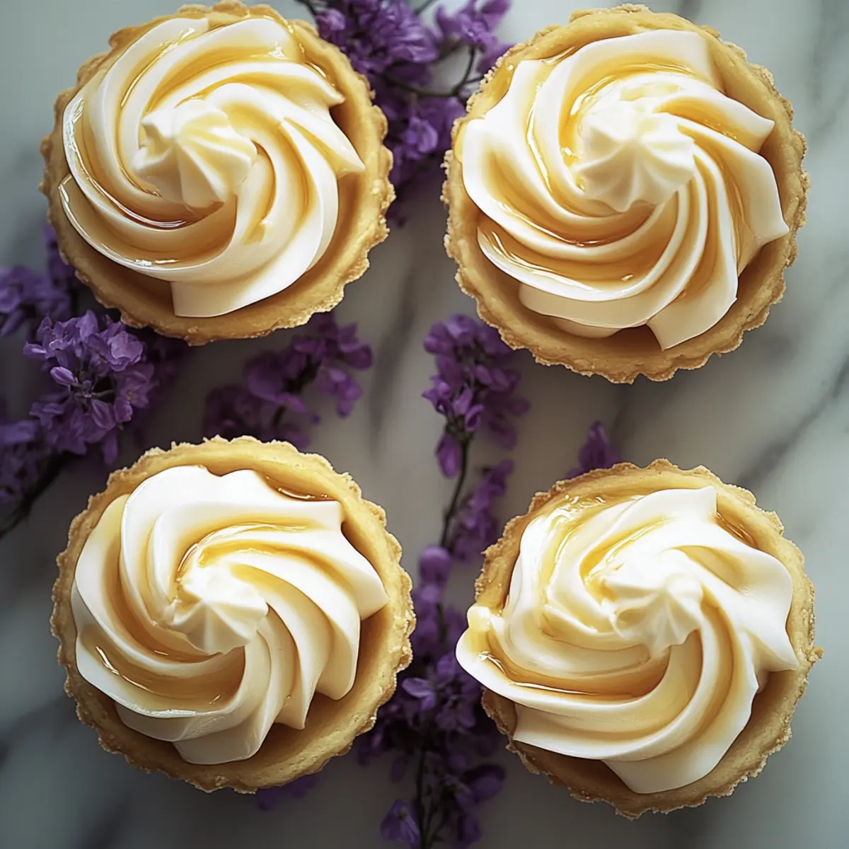 Mini Lemon Tart With Lilac Meringue