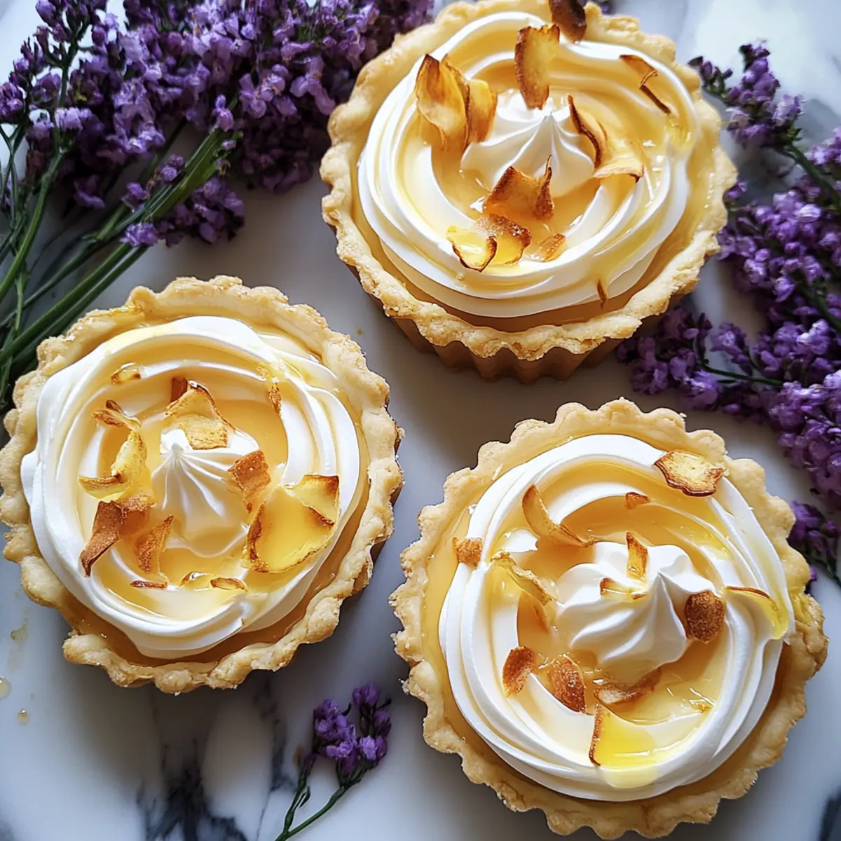 Mini Lemon Tart With Lilac Meringue