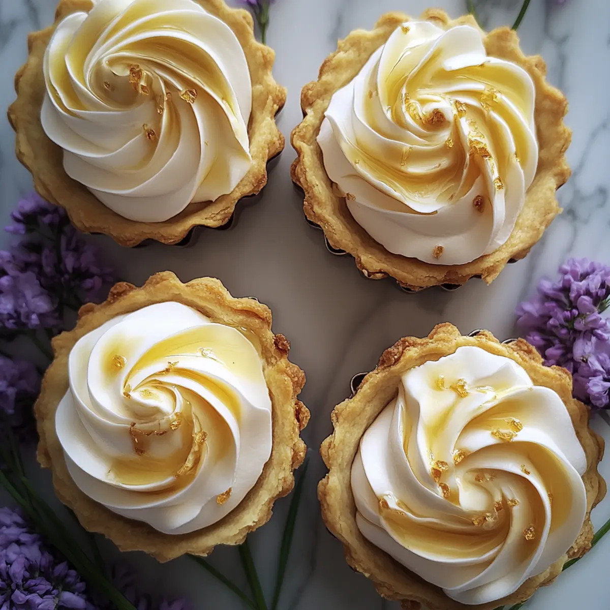 Mini Lemon Tart With Lilac Meringue