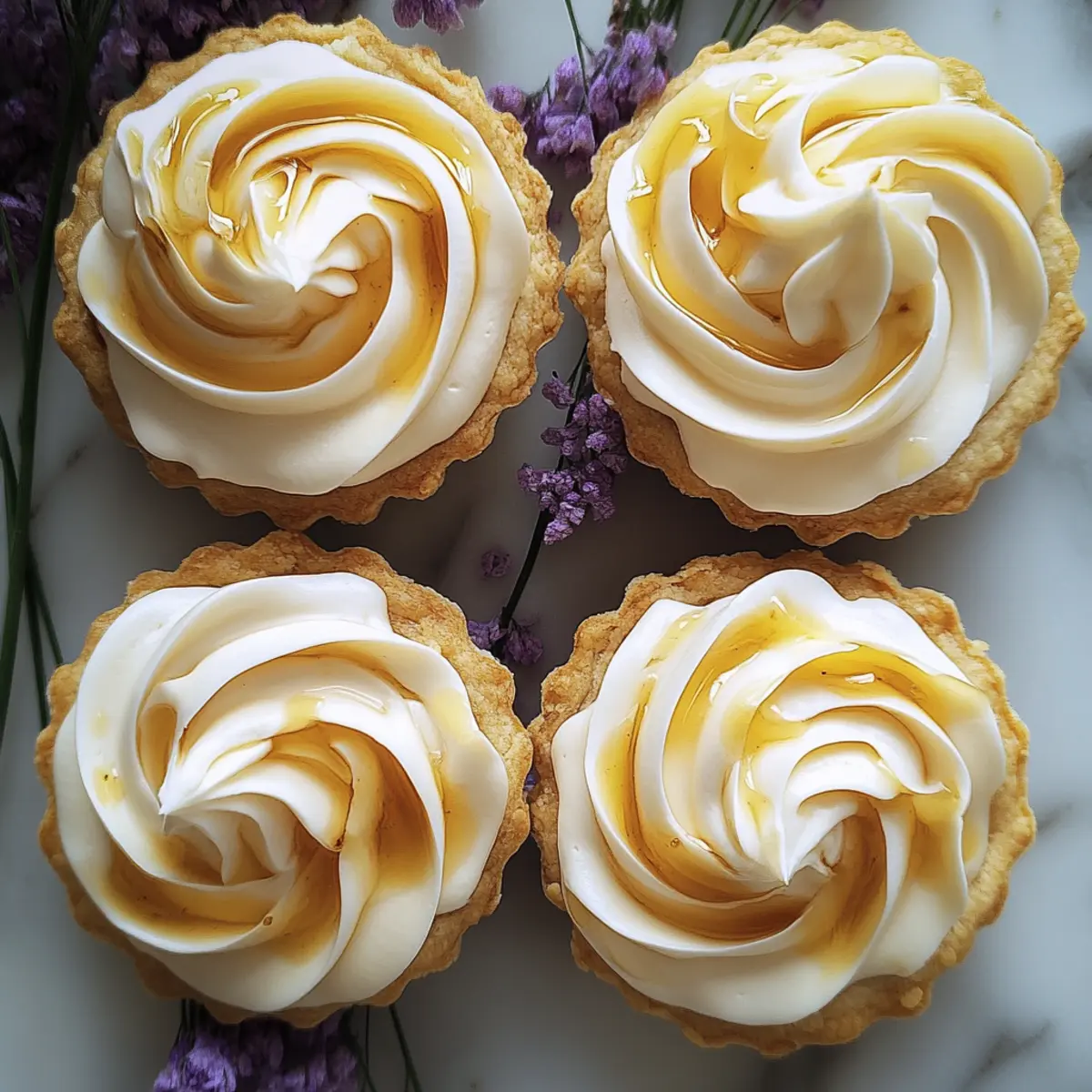 Mini Lemon Tart With Lilac Meringue