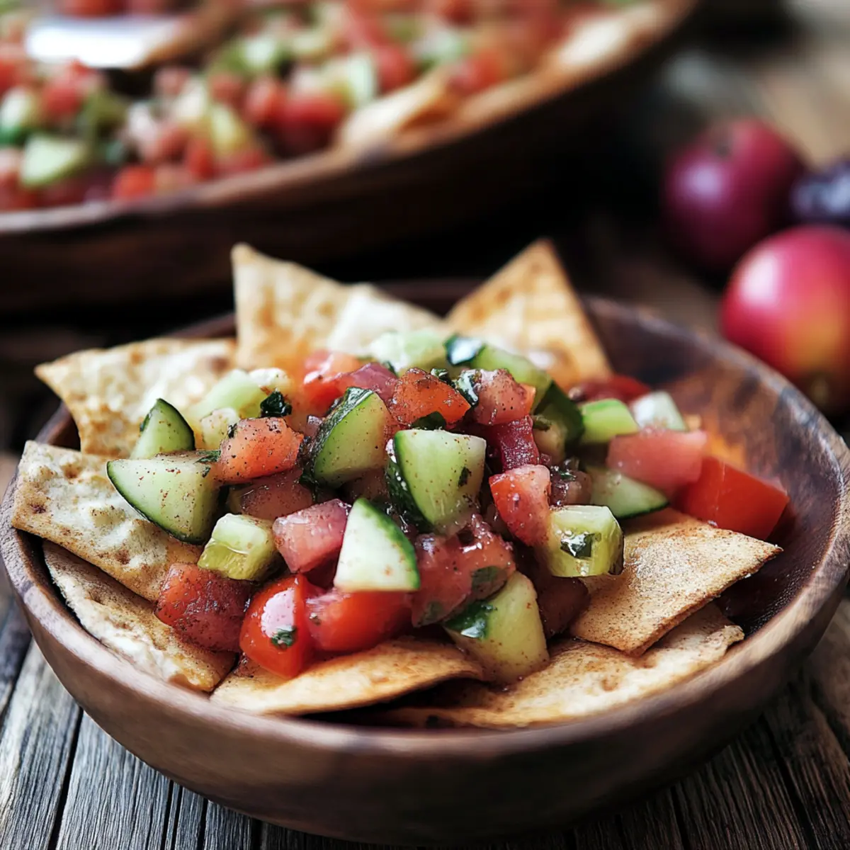 Fresh Fruit Salsa With Cinnamon Sugar Pita Chips