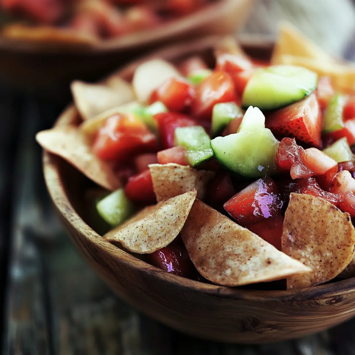 Fresh Fruit Salsa With Cinnamon Sugar Pita Chips