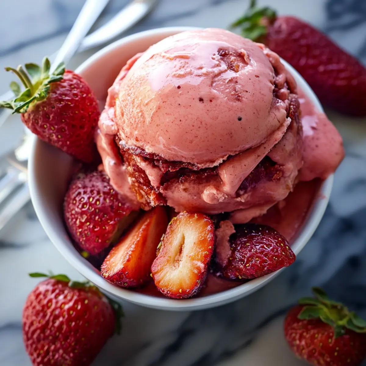 Healthy 3 Ingredient Strawberry Lemon Sorbet