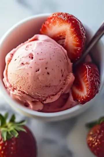Healthy 3 Ingredient Strawberry Lemon Sorbet