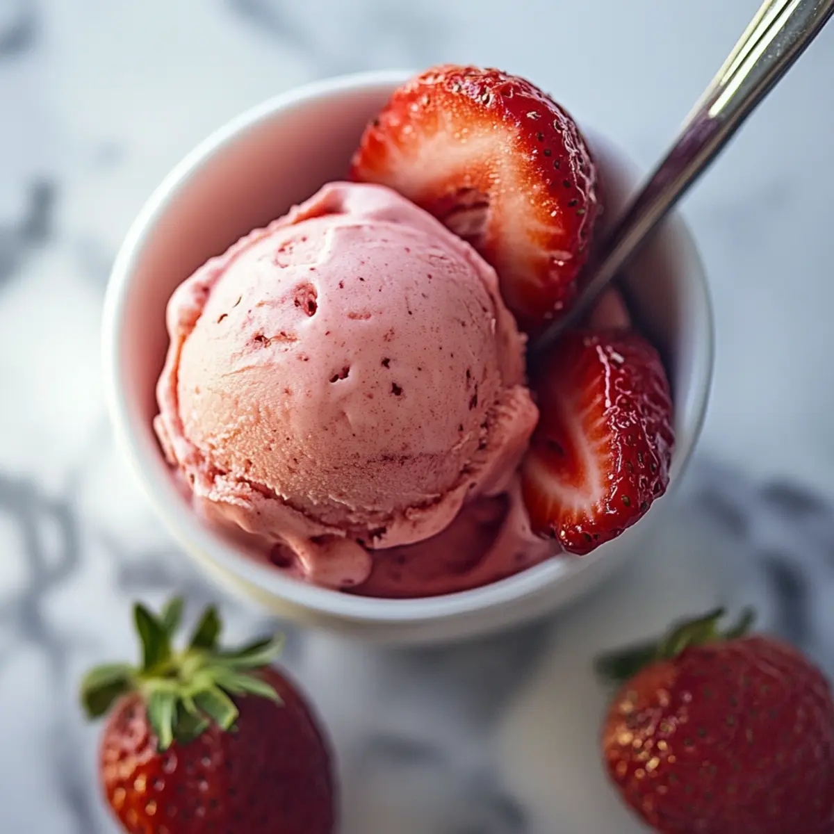 Healthy 3 Ingredient Strawberry Lemon Sorbet
