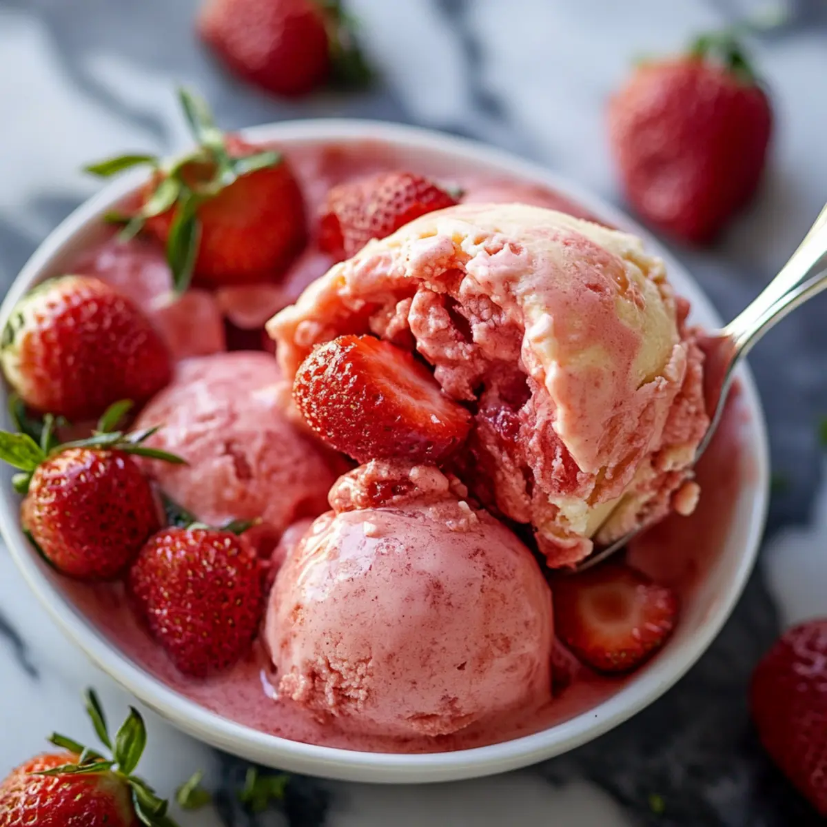 Healthy 3 Ingredient Strawberry Lemon Sorbet