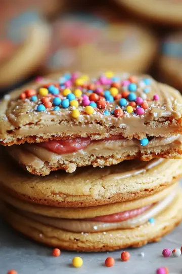 Teddy Graham Funfetti Stuffed Cookie Butter Cookies