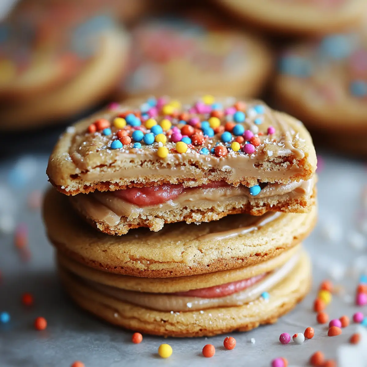 Teddy Graham Funfetti Stuffed Cookie Butter Cookies