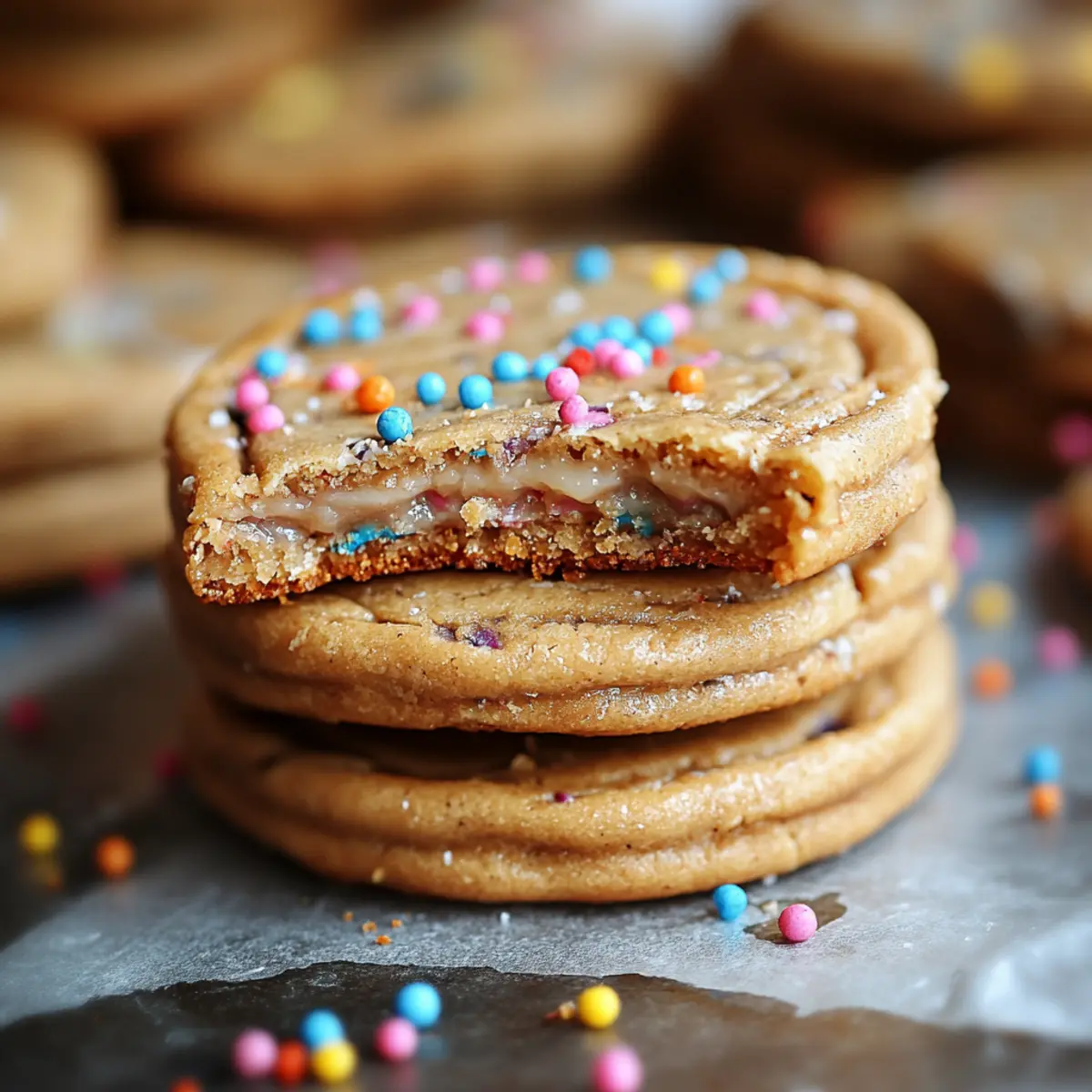Teddy Graham Funfetti Stuffed Cookie Butter Cookies